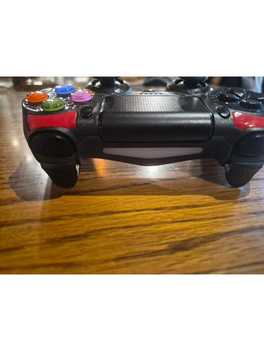 PlayStation 4 Wireless Controller Custom Red Black Gamepad Used Tested 1218